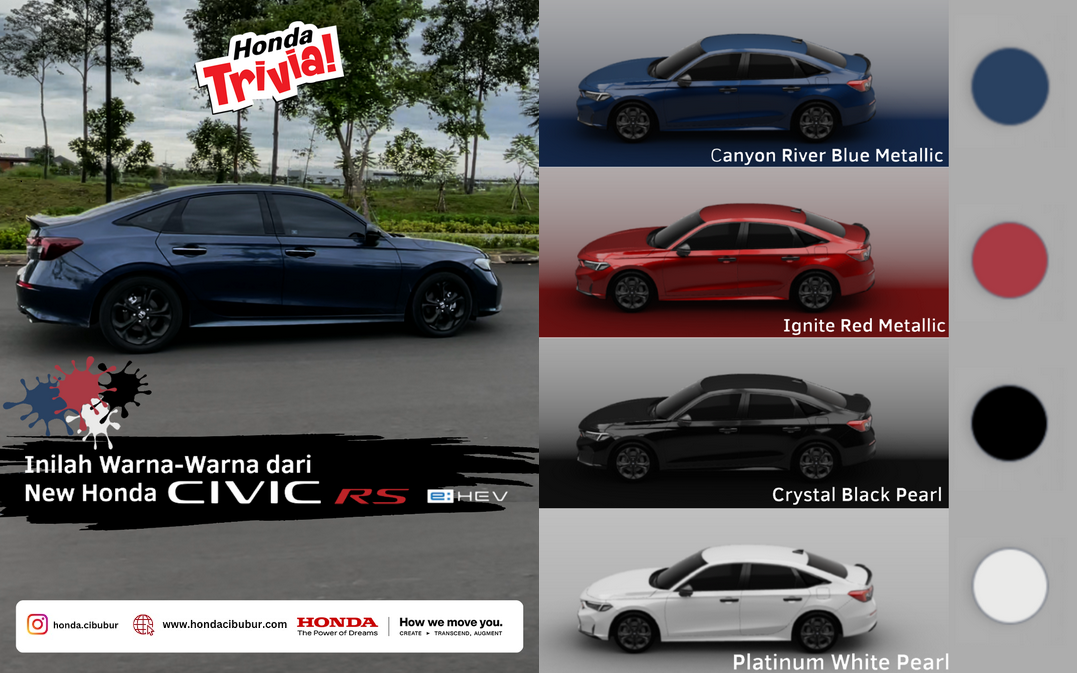 New Honda Civic RS e:HEV kini hadir dalam 4 warna keren New Honda Civic RS e:HEV kini hadir dalam 4 warna keren